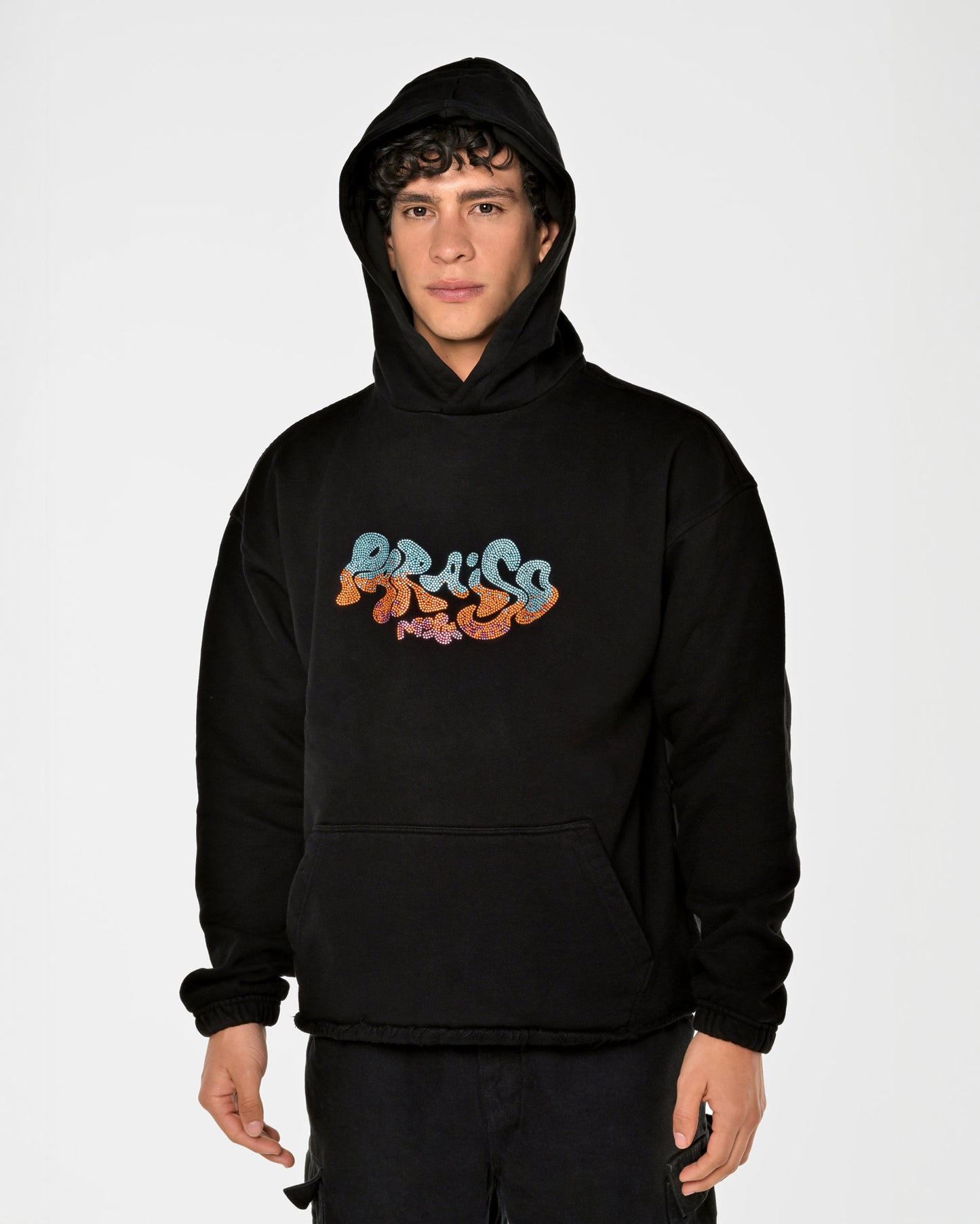 Paraiso Black Rhinestone Hoodie
