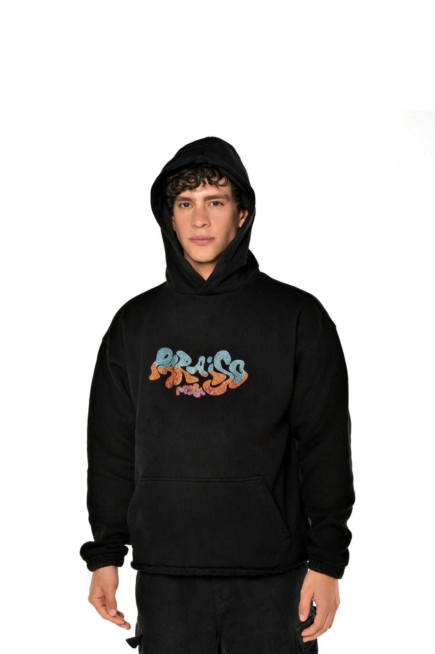 Paraiso Black Rhinestone Hoodie