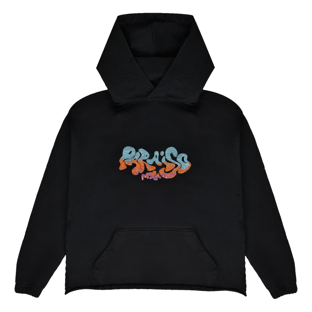 Paraiso Black Rhinestone Hoodie